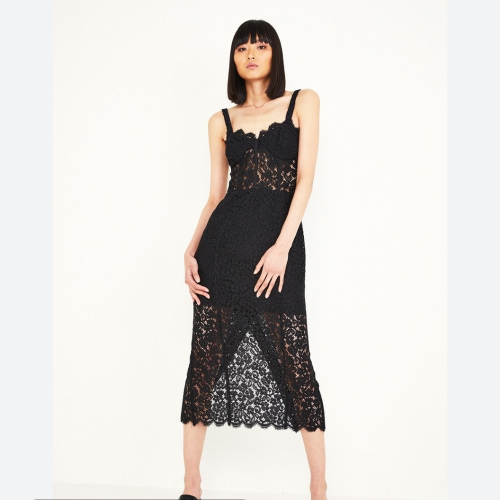 Bardot Olina sold out lace mermaid corset midi dress 8 Medium
